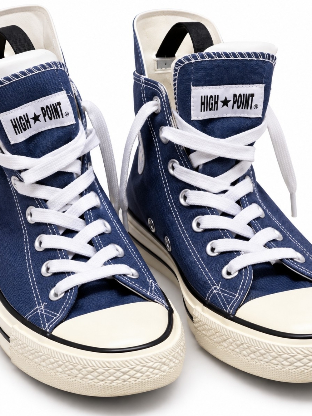 High Point High Top Sneakers Men’s Size 9 Blue Canvas Lace Up Rubber Sole